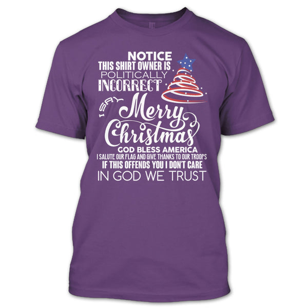 Merry Christmas T Shirt, God Bless American T Shirt