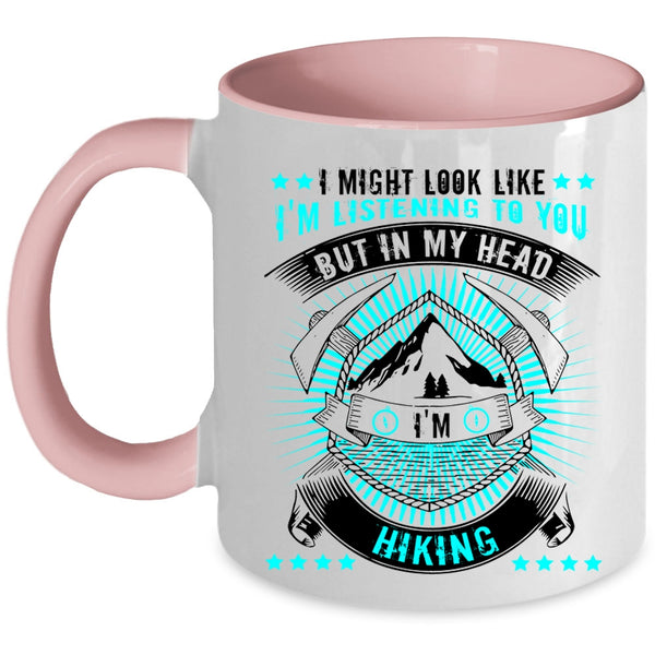 Outdoor Activity Coffee Mug, In My Head I'm Hiking Accent Mug