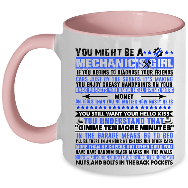 Cool Couple Coffee Mug, You Might Be A Mechanic's Girl Accent Mug