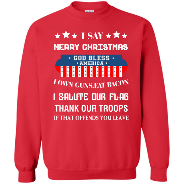 God Bless America T Shirt, Coolest Merry Christmas Sweatshirt