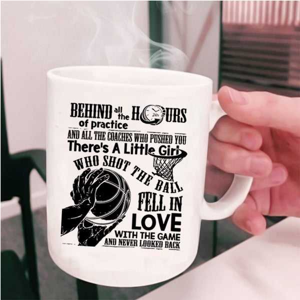 Cool Basketball Coffee Mug, Little Girl Shot The Ball Fell In Love Cup