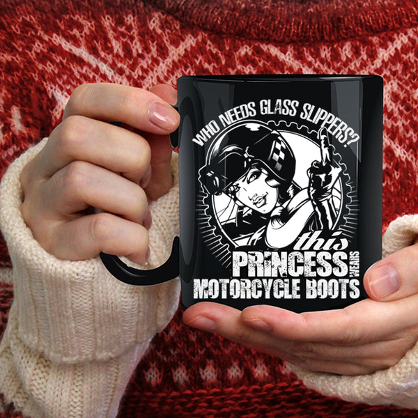 This Princess Wears Motorcycles Boots Coffee Mug, Cool Girls Coffee Cup