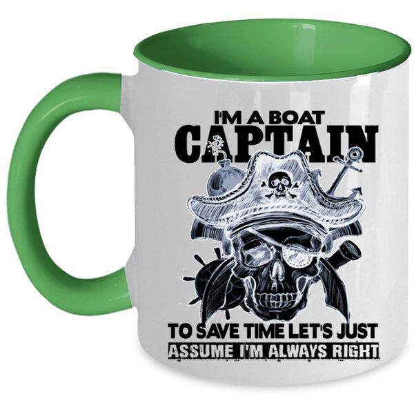 Cool Gift For Sailors Coffee Mug, I'm A Boat Captain Accent Mug