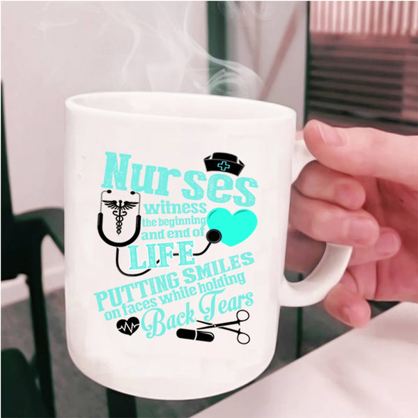 Cute Nurses Coffee Mug, Nurses Witness The Beginning Cup