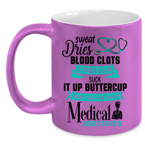 Cute Girls Coffee Mug, Real Girls Become Medical Assistant Accent Mug