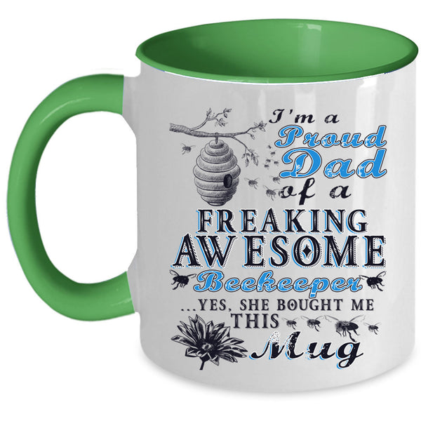 Beekeeper's Dad Coffee Mug, Proud Dad Of An Awesome Beekeeper Accent Mug