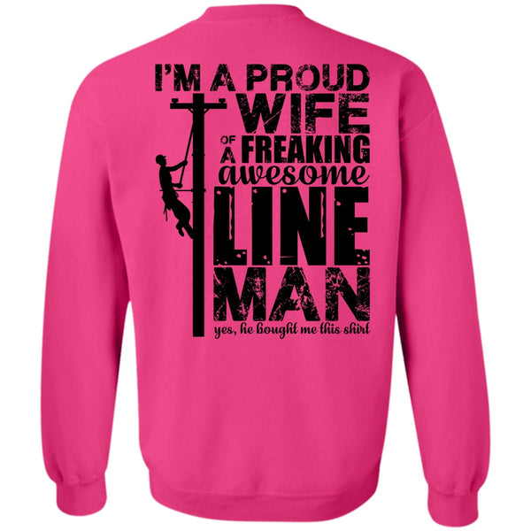 I Love Lineman T Shirt, I'm A Proud Wife Sweatshirt