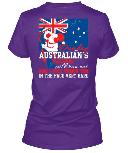 On Day Australian's Patience T Shirt, Being A Veteran T Shirt