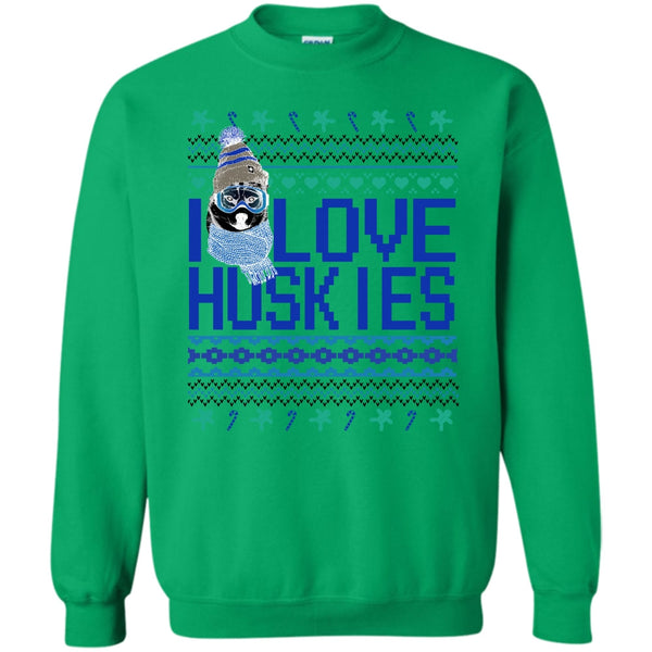 Dog Merry Christmas T Shirt, I Love Huskies Sweatshirt