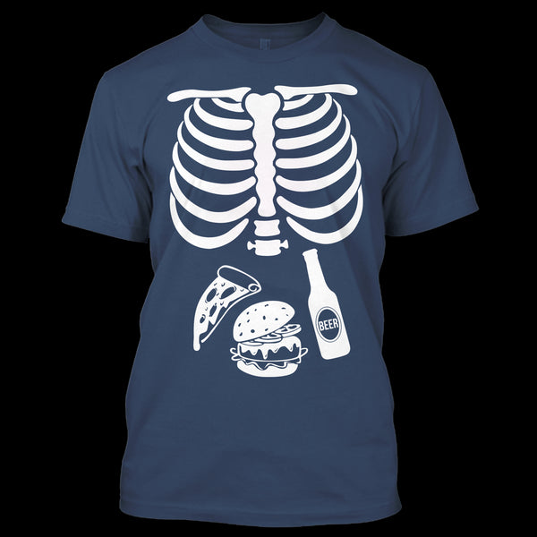 A black t-shirt with the shopify logo