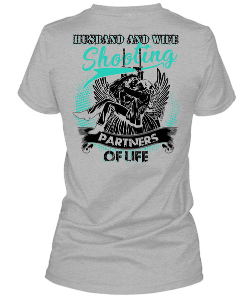 Husband And Wife Shooting Partners Of Life T Shirt, I Love Husband T Shirt