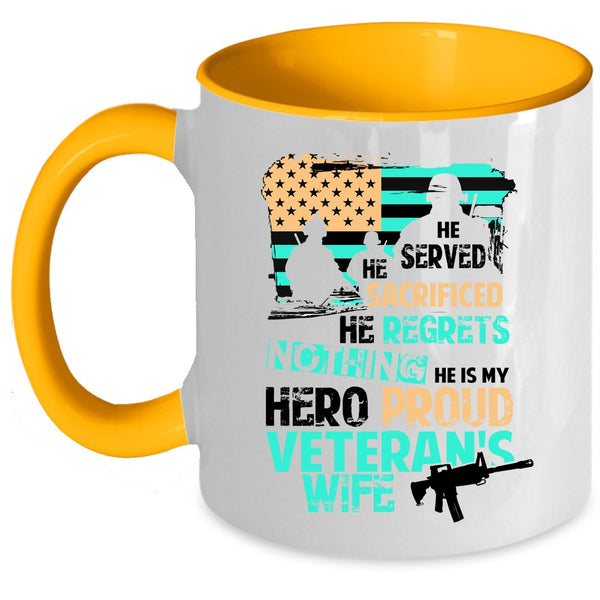 Beautiful Wife Coffee Mug, Proud Veteran's Wife Accent Mug
