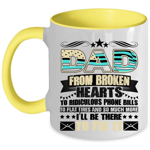 Awesome Father Coffee Mug, Dad From Broken Hearts Accent Mug