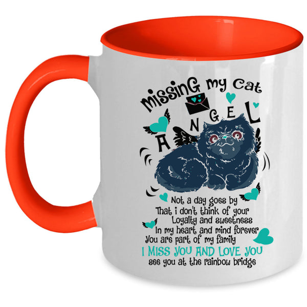 I Miss You And Love You Coffee Mug, Missing My Cat Angel Accent Mug