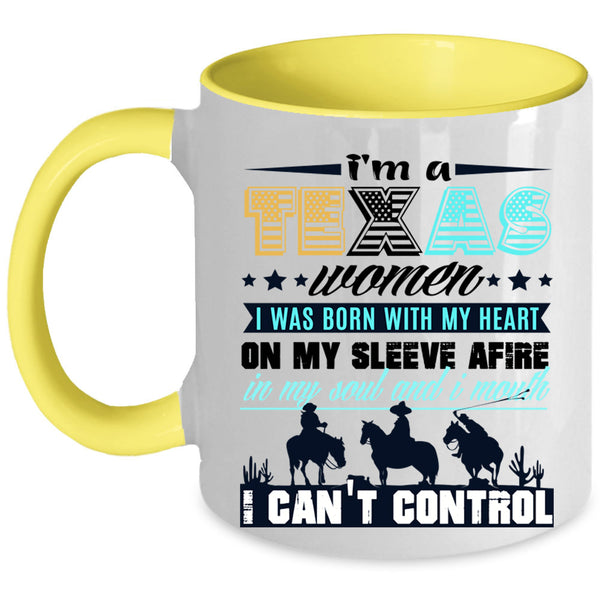 I Was Born With My Heart Coffee Mug, I'm A Texas Women Accent Mug