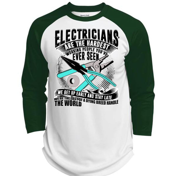 Electricians Are The Hardest Working T Shirt, I Love Electrician T Shirt, Awesome T-Shirts  (Polyester Game Baseball Jersey)