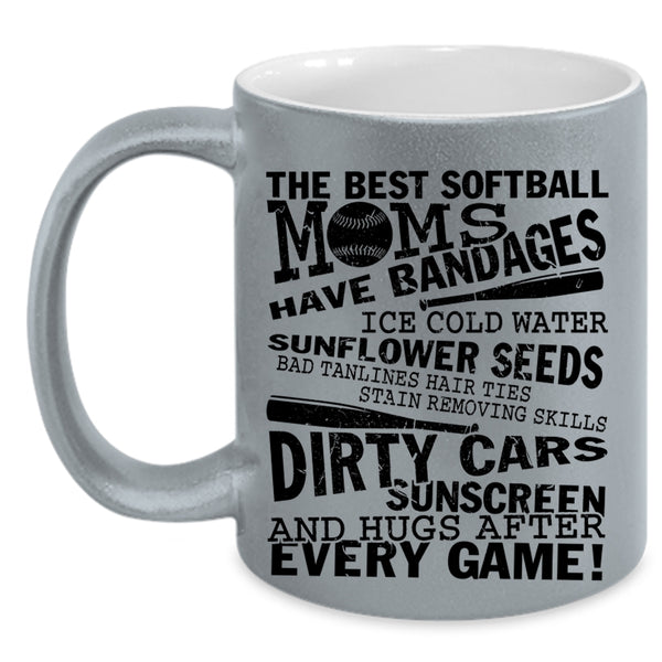 I Love Softball Coffee Mug, The Best Softball Moms Accent Mug