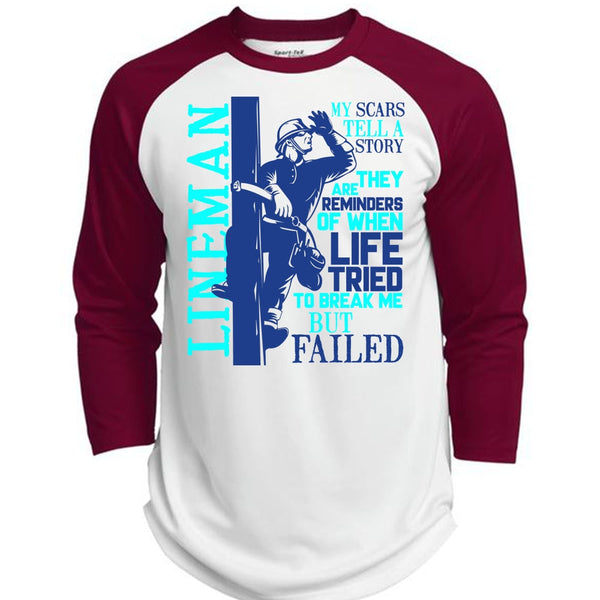 Lineman My Scars Tell A Story T Shirt, I Love Lineman T Shirt, Awesome T-Shirts  (Polyester Game Baseball Jersey)