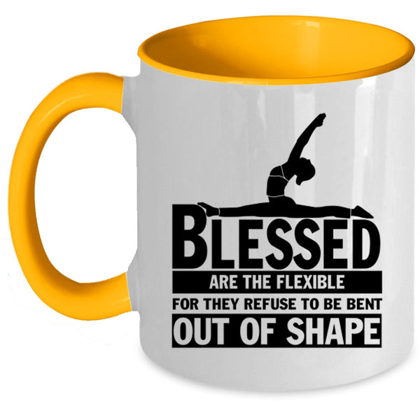 Cool Yoga Coffee Mug, Blessed Are The Flexible Accent Mug