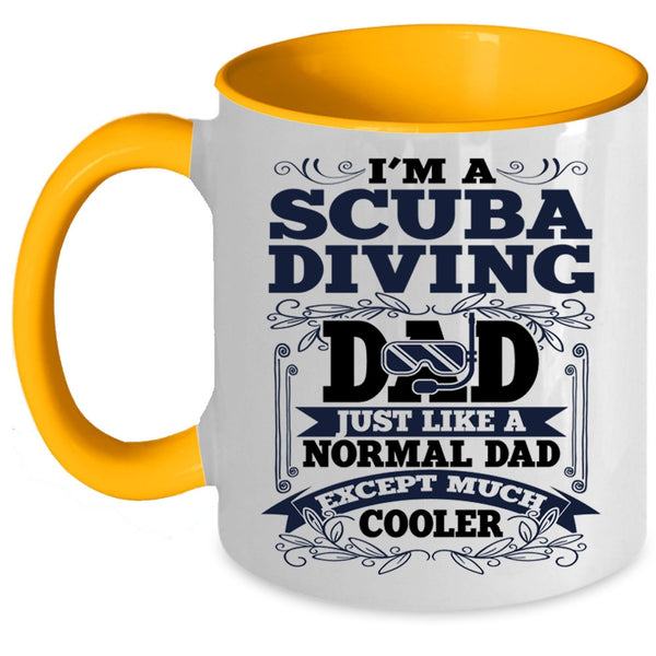 Cool Scuba Diving Dad Coffee Mug, I'm A Scuba Diving Dad Accent Mug