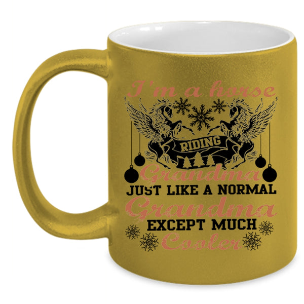 Normal Grandma Coffee Mug, I'm A Horse Riding Grandma Accent Mug