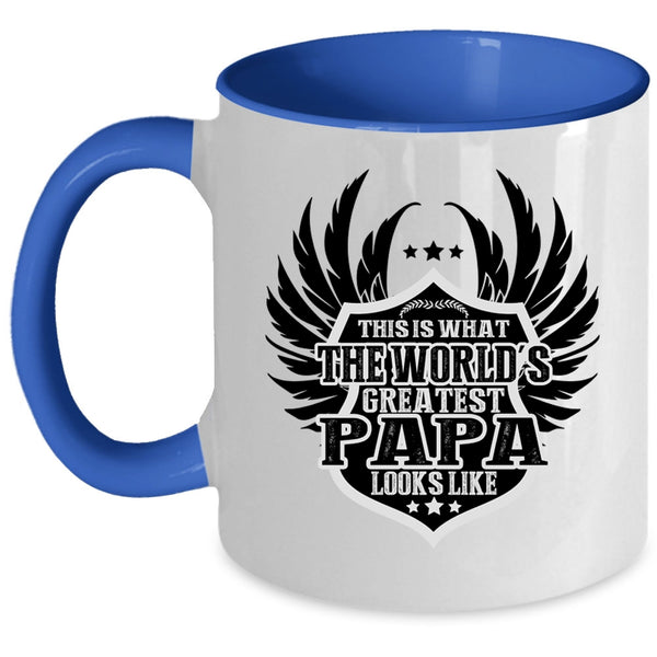 Greatest Papa Coffee Mug, The World's Greatest Papa Looks Like Accent Mug