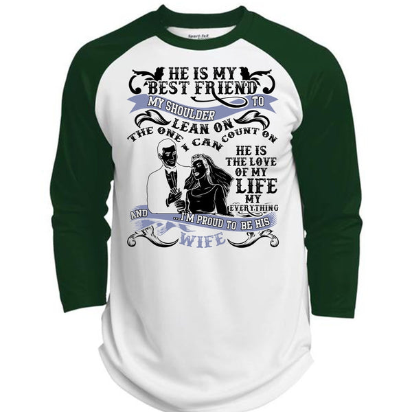 He Is My Best Friend T Shirt, I Love Husband T Shirt, Awesome T-Shirts  (Polyester Game Baseball Jersey)