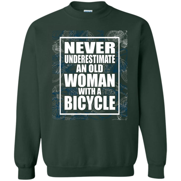 An Old Woman With A Bicycle T Shirt, Coolest Bicycle Sweatshirt
