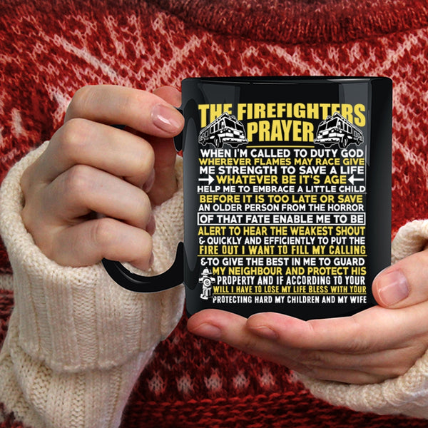 The Firefighters Prayer Coffee Mug, Cute Fireman Coffee Cup