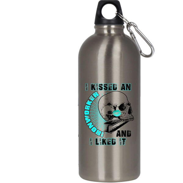 I Kissed An Ironworker And I Like It 20 oz Stainless Steel Bottle,I Love Ironworker Outdoor Sports Water Bottle