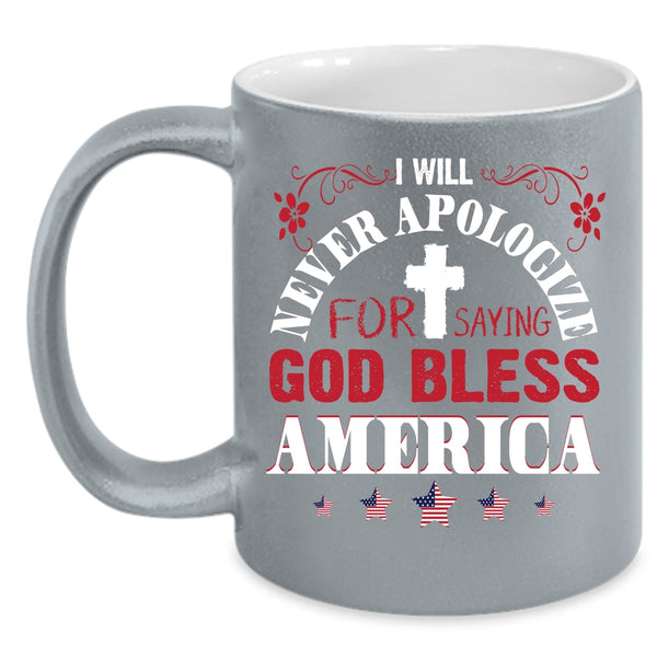 God Bless America Coffee Mug, Cool Gift For American Coffee Cup