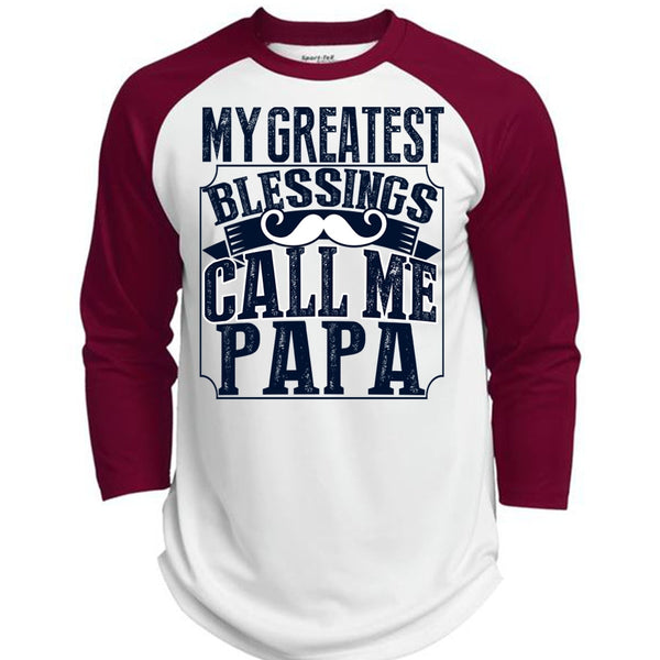 My Greatest Blessings Call Me Papa T Shirt, I Love Daddy T Shirt, Awesome T-Shirts  (Polyester Game Baseball Jersey)