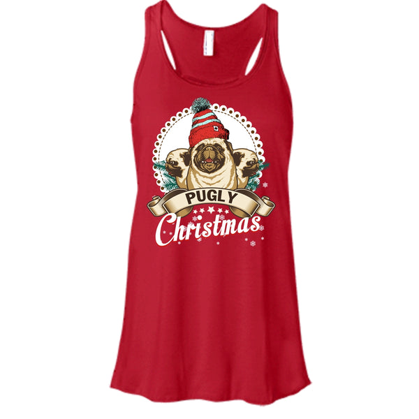 Pugly Christmas T Shirt, Coolest Pug Tank Top