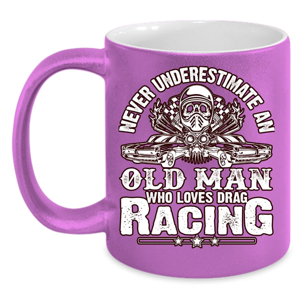 An Old Man Loves Drag Racing Coffee Mug, Awesome Grandpas Coffee Cup