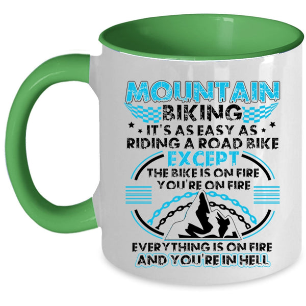 It's As Easy As Riding A Road Bike Coffee Mug, Mountain Biking Accent Mug