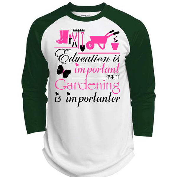 Education Is Important But Gardening Is Importanter T Shirt, Being A Gardener T Shirt, Awesome T-Shirts  (Polyester Game Baseball Jersey)