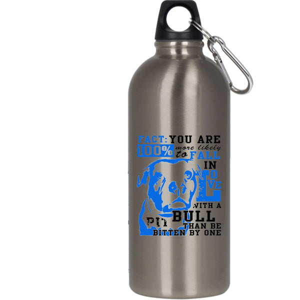 Fall In Love With A Pit Bull 20 oz Stainless Steel Bottle,Cute Dogs Outdoor Sports Water Bottle