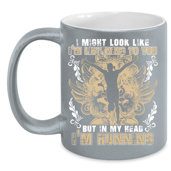 In My Head I'm Running Coffee Mug, Awesome Runner Coffee Cup