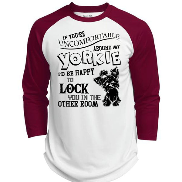 Around My Yorkie T Shirt, I Love My Dog T Shirt, Awesome T-Shirts  (Polyester Game Baseball Jersey)