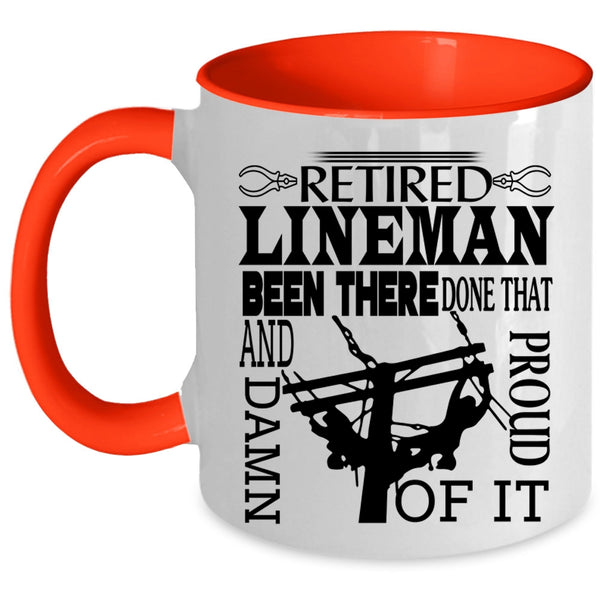 Awesome Retirement Coffee Mug, Retired Lineman Accent Mug