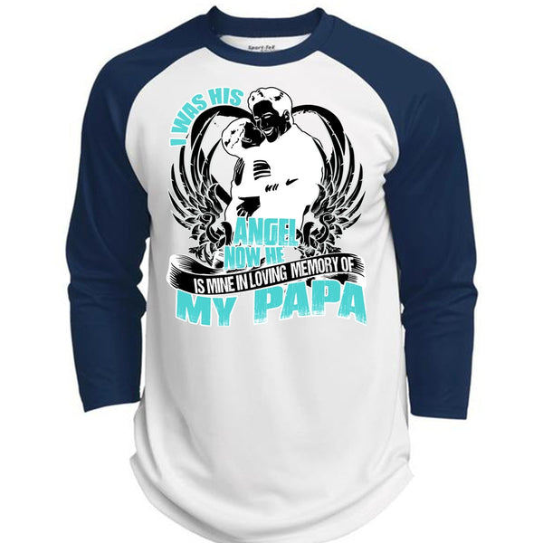 I Was His Angel Now T Shirt, I Love Papa T Shirt, Awesome T-Shirts  (Polyester Game Baseball Jersey)