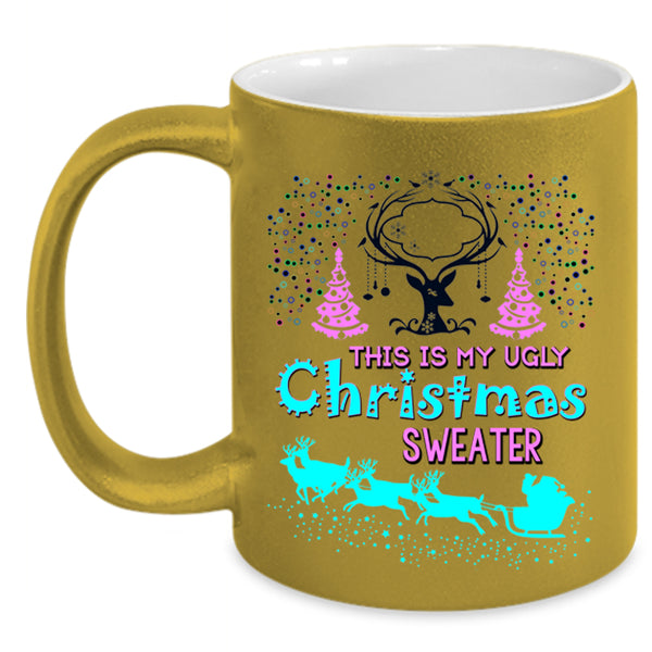Cute Christmas Coffee Mug, This Is My Ugly Christmas Sweater Accent Mug