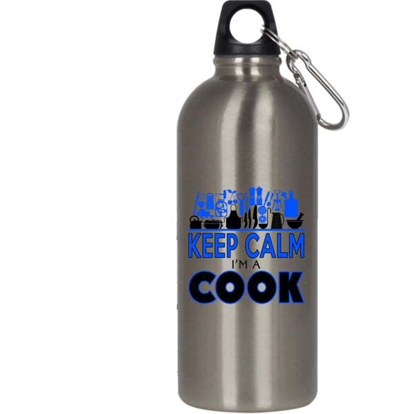 Keep Calm I'm A Cook 20 oz Stainless Steel Bottle,Perfect Gift For Chef Outdoor Sports Water Bottle
