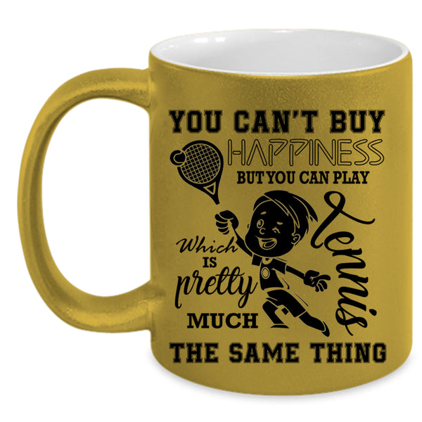 Tennis Make Me Happy Coffee Mug, You Can Play Tennis Accent Mug