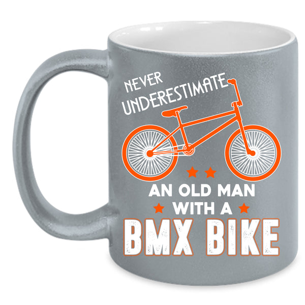 An Old Man With A BMX Bike Coffee Mug, Funny Grandpa Coffee Cup