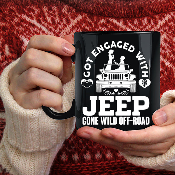 Got Engaged With Jeep Coffee Mug, Cool Just Married Coffee Cup
