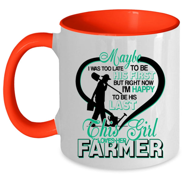 Cute Love Coffee Mug, This Girl Loves Her Farmer Accent Mug