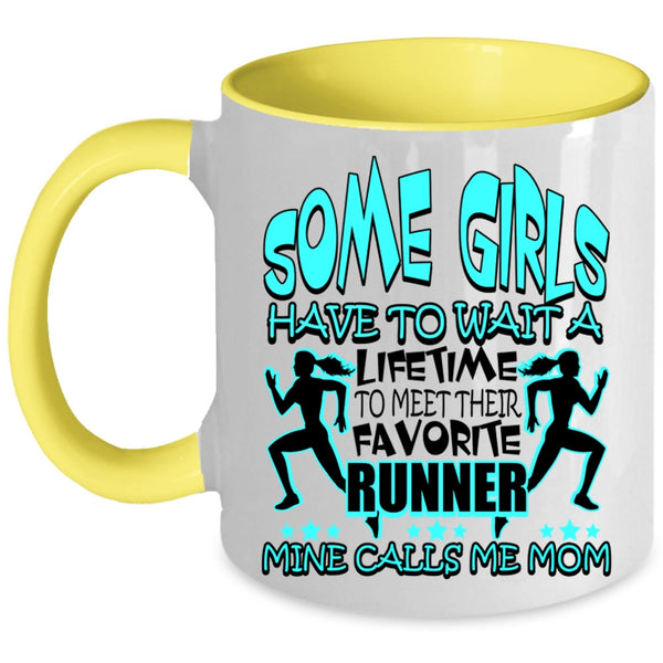 I Love Runner Coffee Mug, My Favorite Runner Calls Me Mom Accent Mug