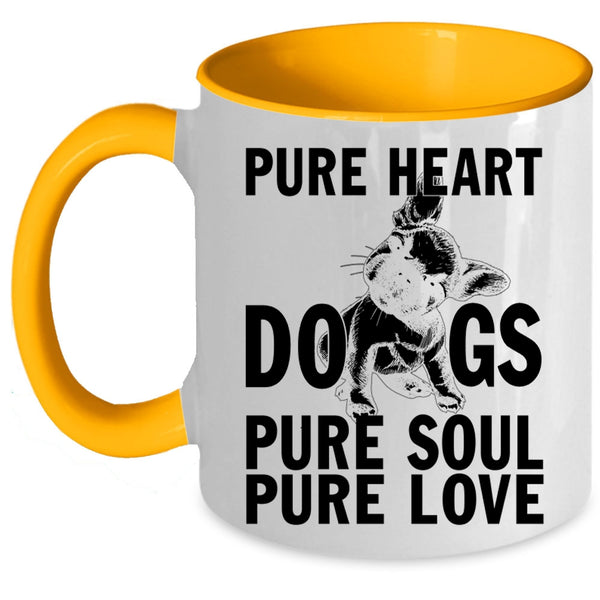 Pure Soul Pure Love Coffee Mug, Pure Heart Dogs Accent Mug