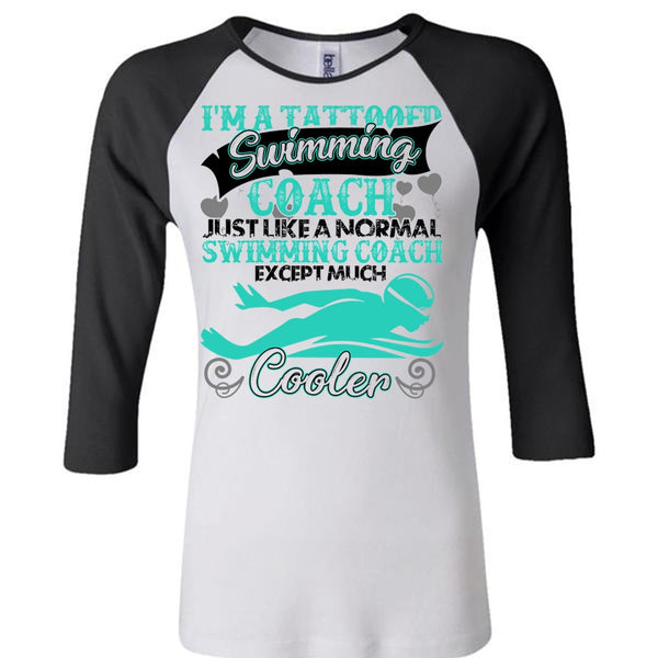 I'm A Tattooed Swimming Coach T Shirt, I Love Swimmer T Shirt, Awesome T-Shirts
